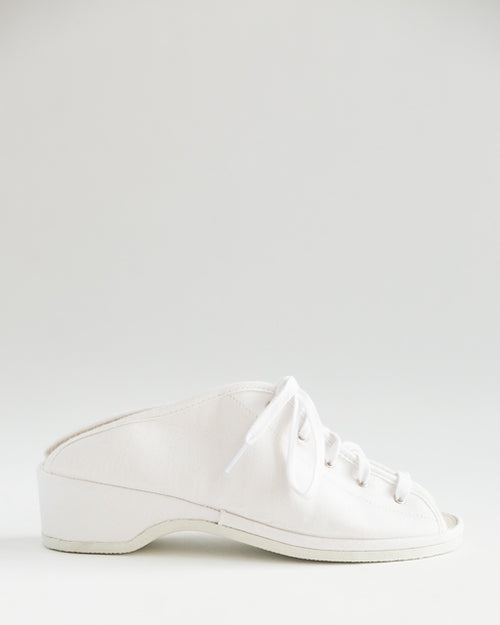 Garbo White Summer Wedge