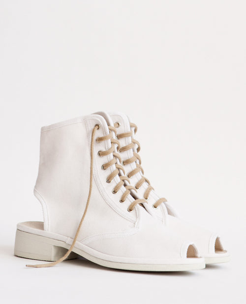 Garbo White Cotton Boot