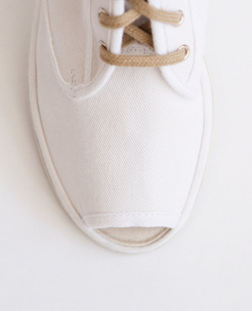 Garbo White Cotton Boot